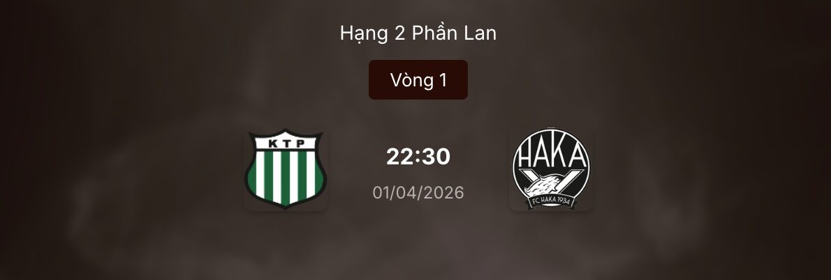 Nhận định bóng đá: FC KTP đấu với FC Haka lúc 22h30 ngày 1/4