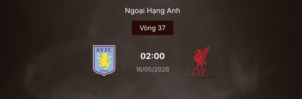Dự đoán kết quả trận đấu Aston Villa vs Liverpool 2h ngày 16/5